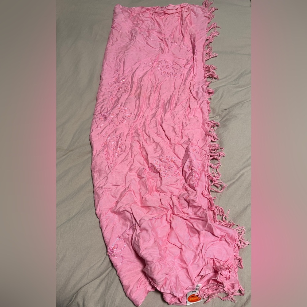 Pink Sequin Scarf